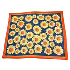 Hermes Scarf Large Sunflower Pattern Orange Navy