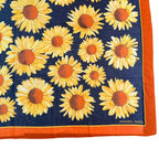 Hermes Scarf Large Sunflower Pattern Orange Navy — view 5