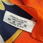 Hermes Scarf Large Sunflower Pattern Orange Navy — view 7