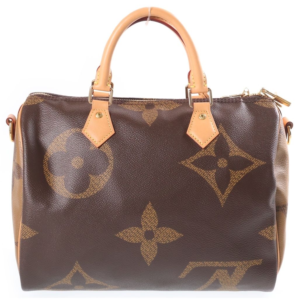 Louis Vuitton Monogram Giant Speedy Bandouliere 30 Boston Bag Leather Brown — view 2