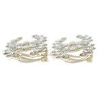 Chanel Rhinestone Faux Pearl Earrings Gold — view 4