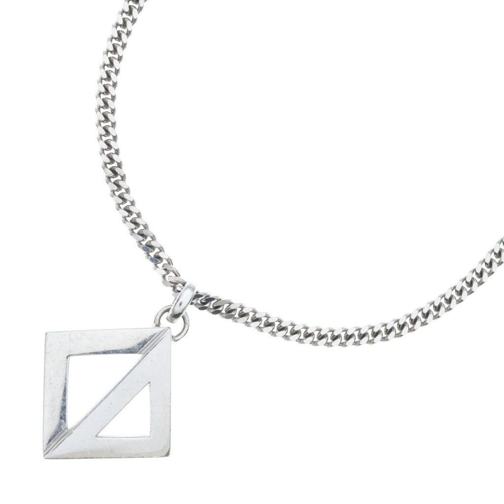 Dior CD Diamond Logo Pendant Silver