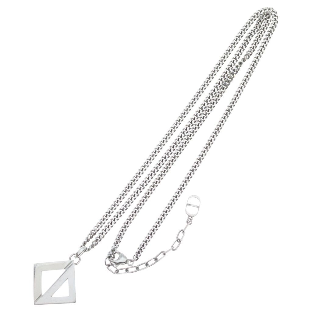 Dior CD Diamond Logo Pendant Silver — view 2