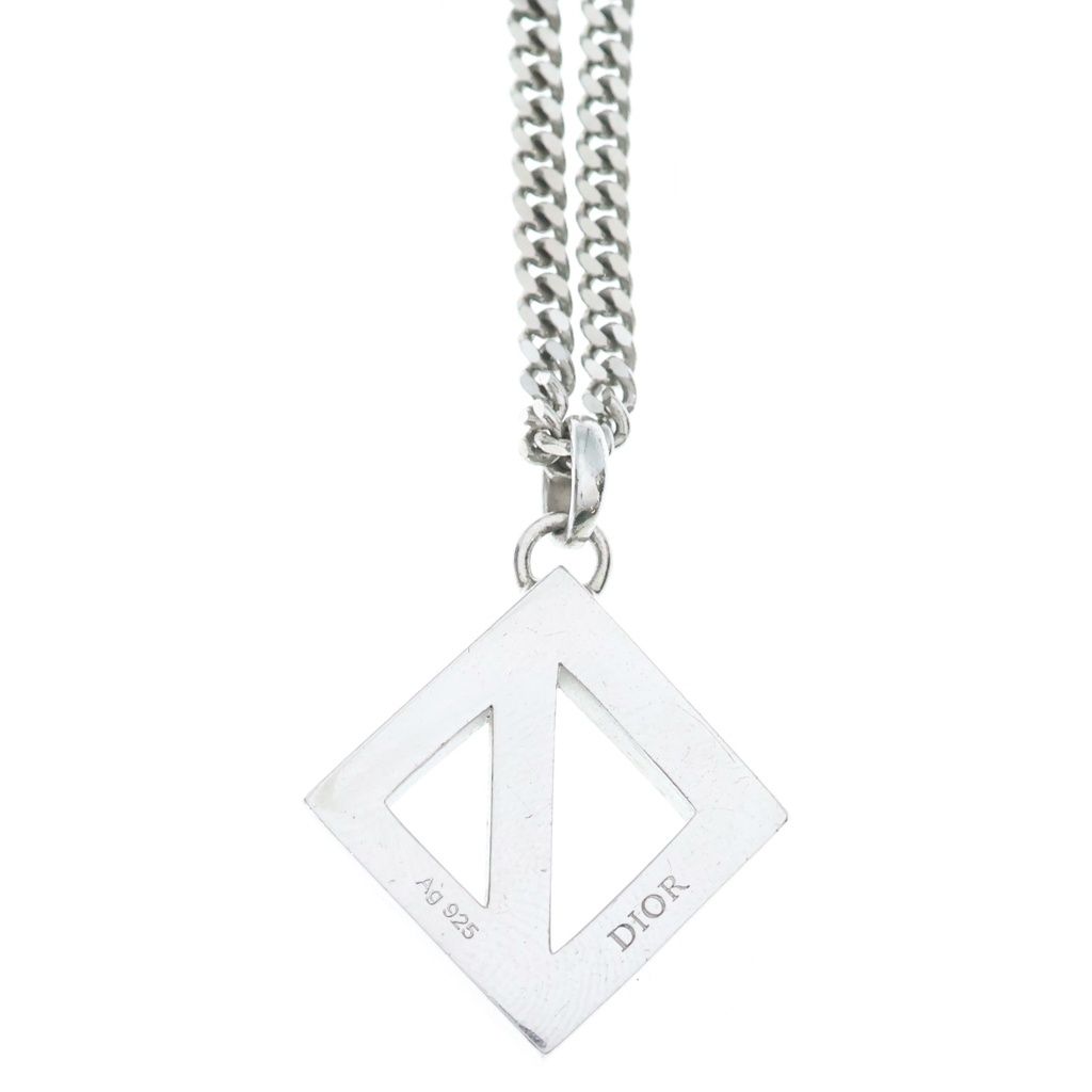 Dior CD Diamond Logo Pendant Silver — view 3