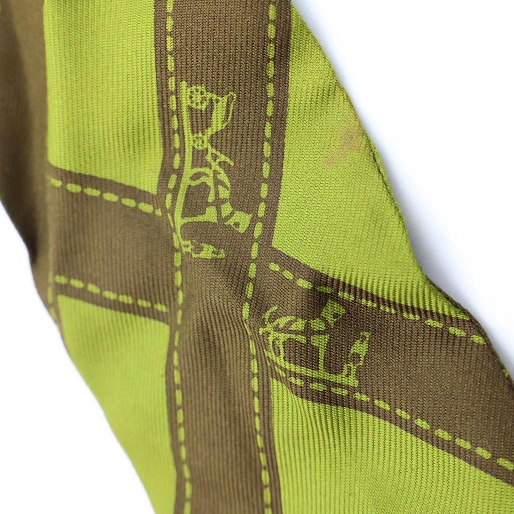 Hermes Silk Twilly Scarf Bolduc Ribbon Green — view 4