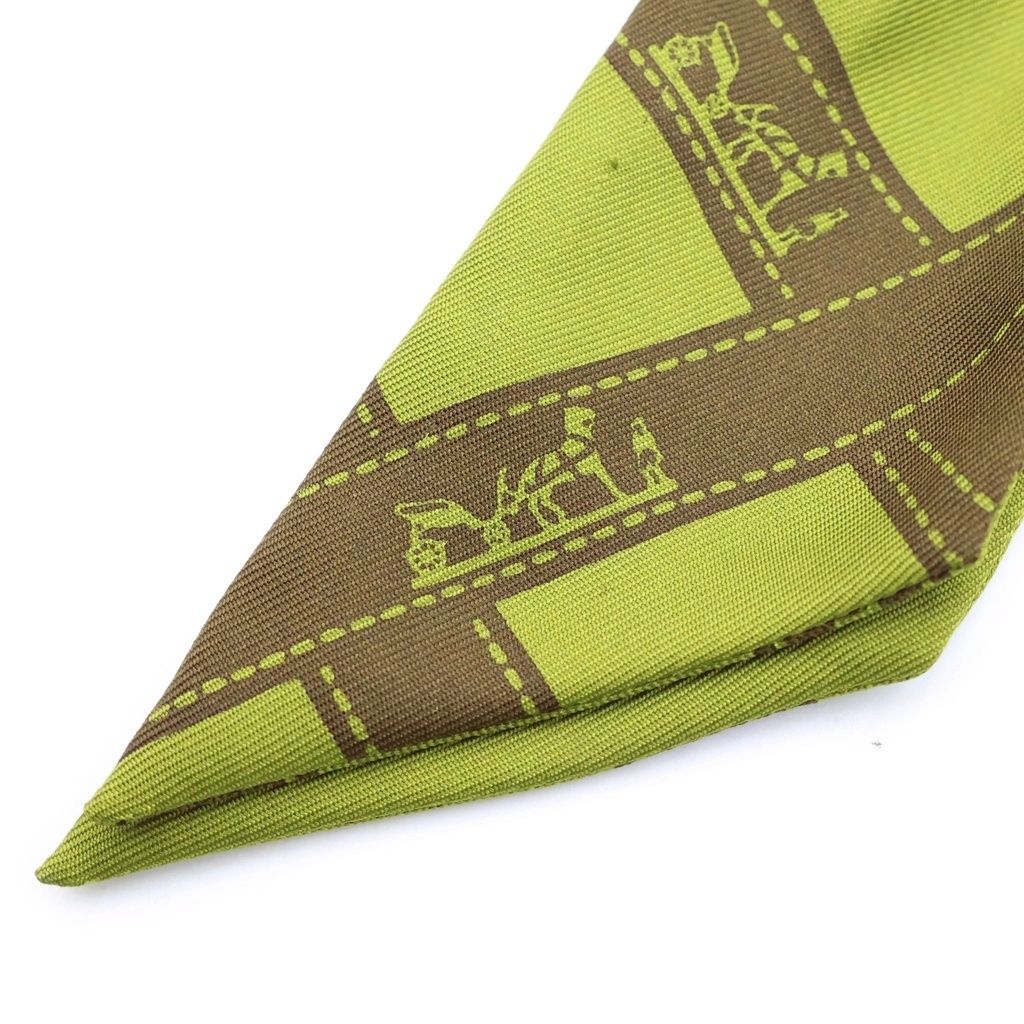Hermes Silk Twilly Scarf Bolduc Ribbon Green — view 2