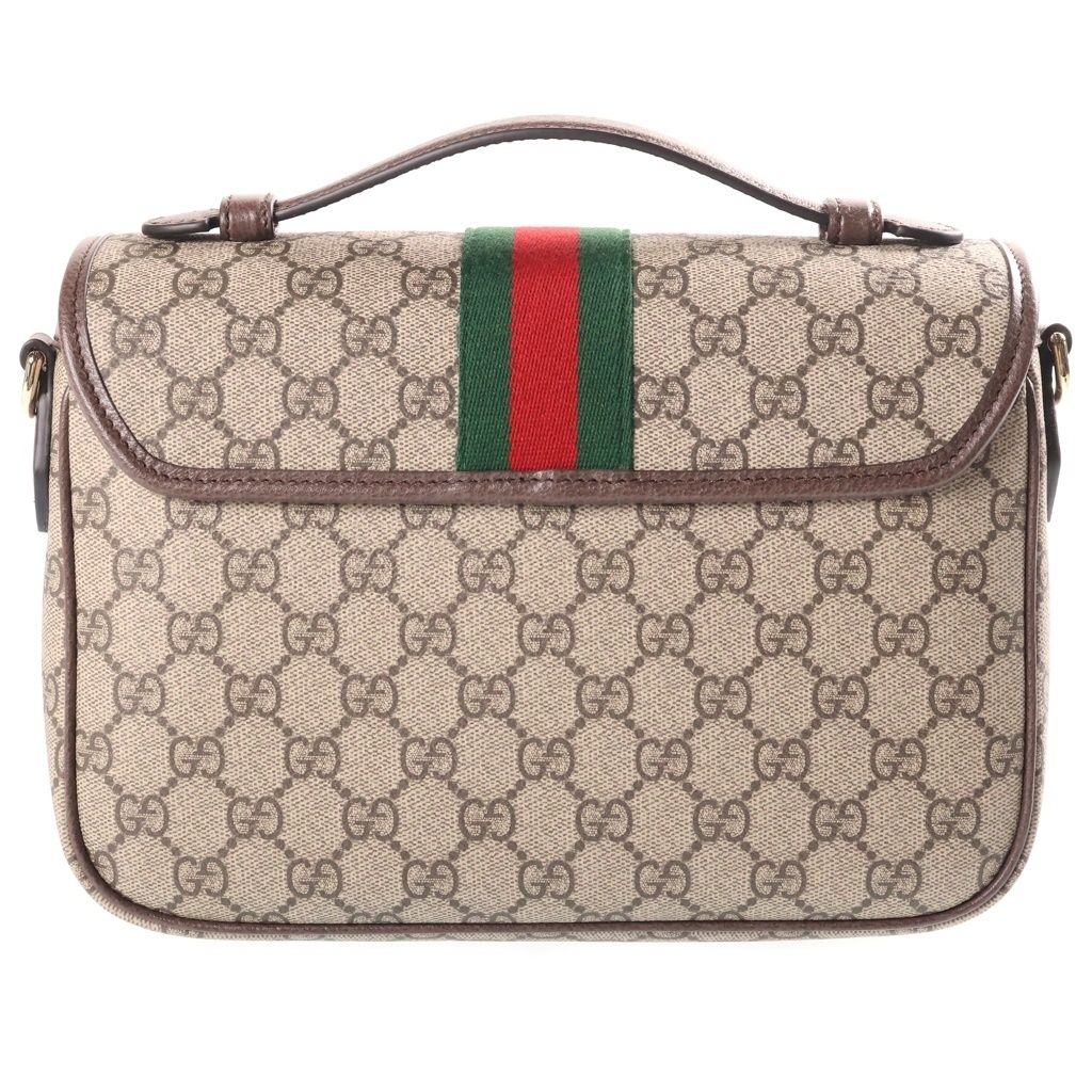 Gucci Ophidia Medium 2-Way Top Handle Shoulder Bag Beige Brown Leather Gold — view 2