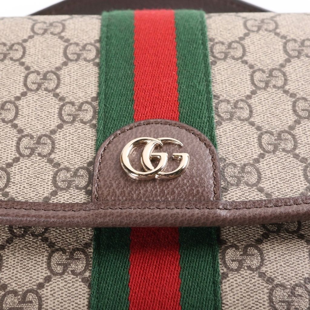 Gucci Ophidia Medium 2-Way Top Handle Shoulder Bag Beige Brown Leather Gold — view 6