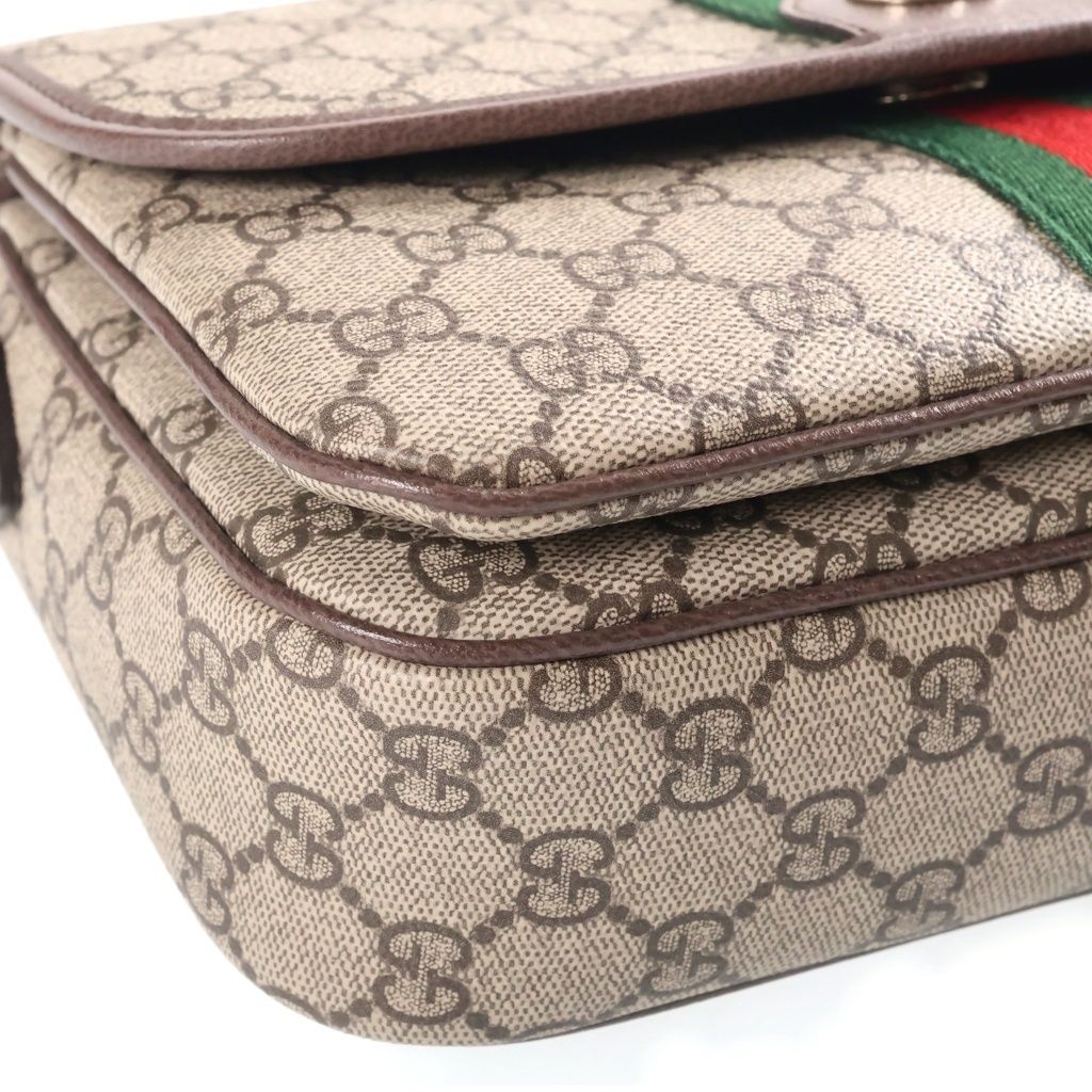 Gucci Ophidia Medium 2-Way Top Handle Shoulder Bag Beige Brown Leather Gold — view 5