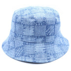Louis Vuitton Damier Reversible Logo Embroidery Cotton Bucket Hat Indigo
