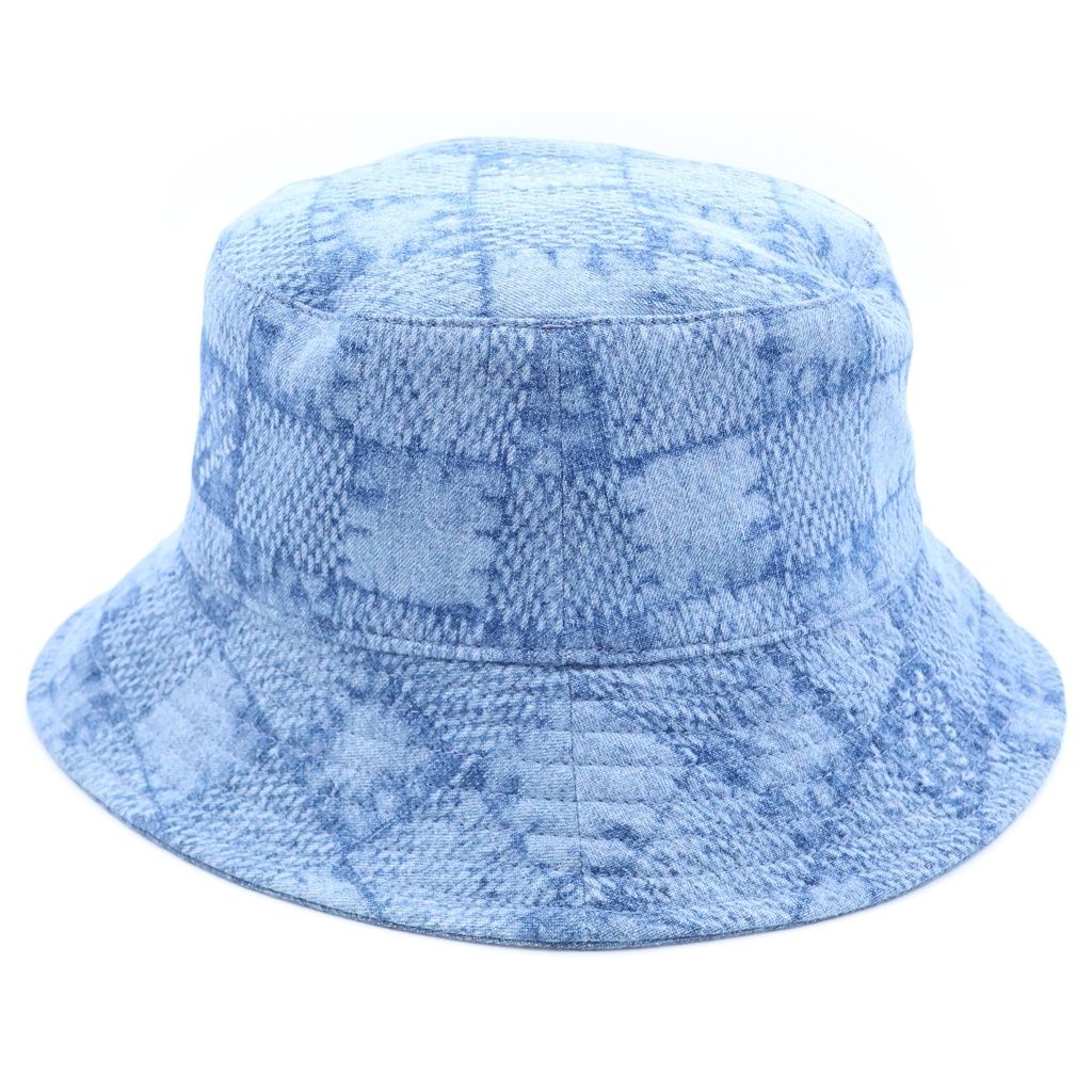 Louis Vuitton Damier Reversible Logo Embroidery Cotton Bucket Hat Indigo — view 2