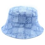 Louis Vuitton Damier Reversible Logo Embroidery Cotton Bucket Hat Indigo — view 4