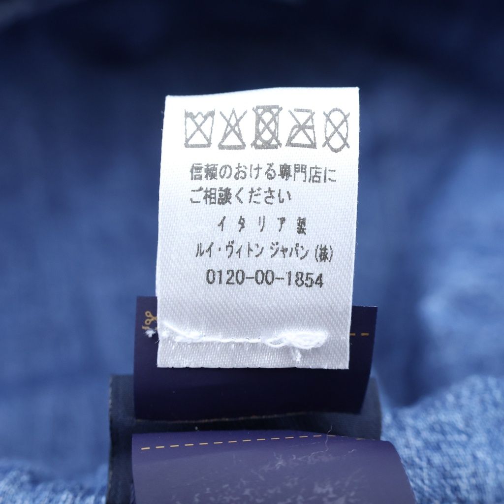 Louis Vuitton Damier Reversible Logo Embroidery Cotton Bucket Hat Indigo — view 8