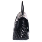 Chanel Chevron Coco Handle 24 2-Way Mini Shoulder Bag Black Shiny Calfskin — view 3