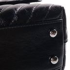 Chanel Chevron Coco Handle 24 2-Way Mini Shoulder Bag Black Shiny Calfskin — view 6