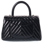 Chanel Chevron Coco Handle 24 2-Way Mini Shoulder Bag Black Shiny Calfskin — view 2