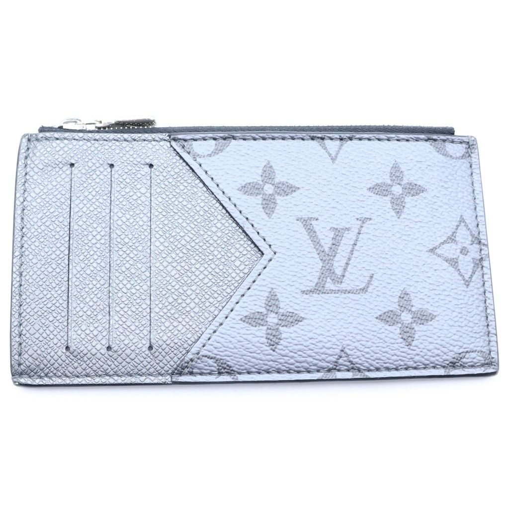 Louis Vuitton Monogram Eclipse Fragment Coin Card Holder Gray — view 2