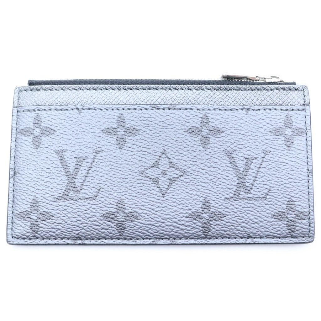 Louis Vuitton Monogram Eclipse Fragment Coin Card Holder Gray