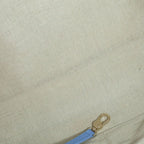 Chanel Deauville Small Shopping Bag Chain Handbag Blue Leather Canvas Plate Gold — view 7
