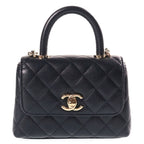 Chanel Coco Handle Mini 2-Way Chain Shoulder Bag Black Caviar Leather Gold