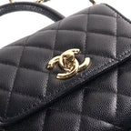 Chanel Coco Handle Mini 2-Way Chain Shoulder Bag Black Caviar Leather Gold — view 6