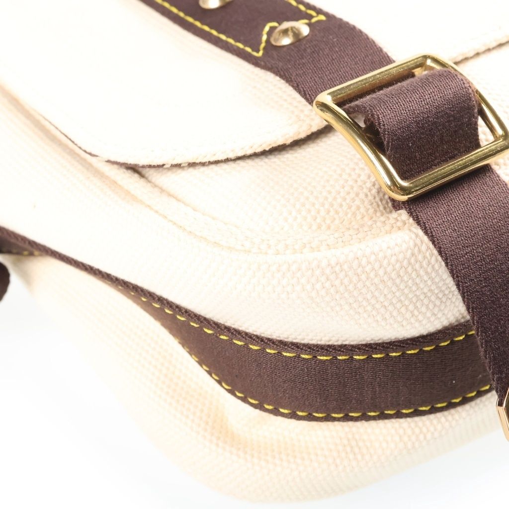 Louis Vuitton Antigua Besace PM Shoulder Bag Canvas Ecru Ivory Dark Brown — view 5