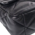 Chanel 19 Chain Shoulder Bag Black Lambskin Plate Gold Silver — view 5
