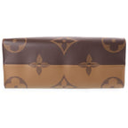 Louis Vuitton Monogram Reverse On The Go MM Tote Bag Brown Leather Gold — view 4