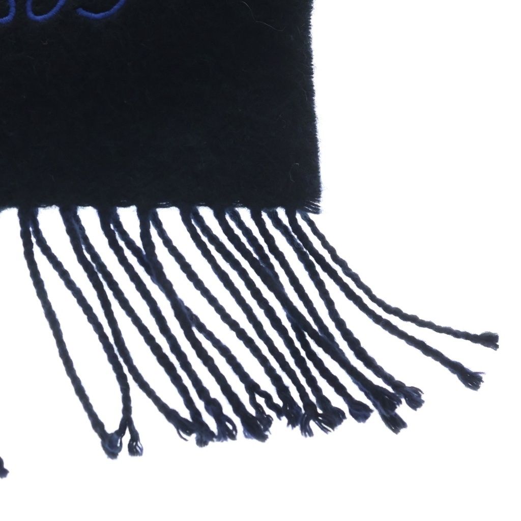 Loewe Anagram Wool Cashmere Two-tone Scarf Black Navy — view 4