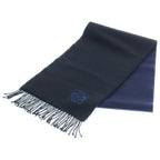 Loewe Anagram Wool Cashmere Two-tone Scarf Black Navy