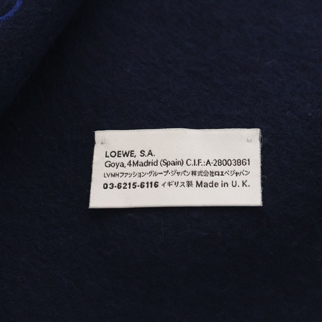 Loewe Anagram Wool Cashmere Two-tone Scarf Black Navy — view 5