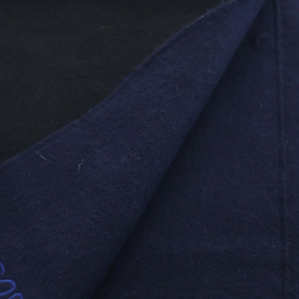 Loewe Anagram Wool Cashmere Two-tone Scarf Black Navy — view 6