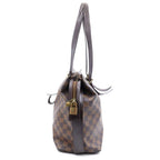 Louis Vuitton Damier Ebene Chelsea Tote Bag Brown Leather Gold — view 3