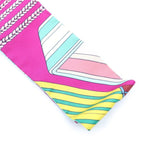 Hermes Twilly Zigzag Sangles Silk Scarf Multicolor Fuchsia Vert Jaune — view 3