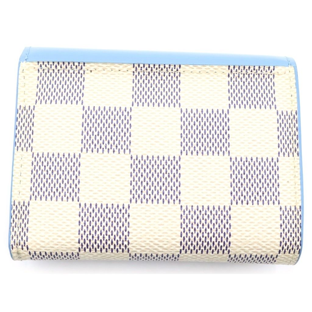 Louis Vuitton Damier Azur Portefeuille Zoe Compact Wallet White Light Blue — view 2