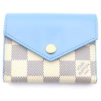 Louis Vuitton Damier Azur Portefeuille Zoe Compact Wallet White Light Blue