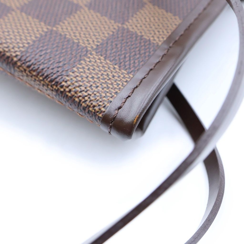 Louis Vuitton Damier Neverfull GM Tote Bag Brown Leather Gold — view 6
