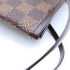 Louis Vuitton Damier Neverfull GM Tote Bag Brown Leather Gold — view 6