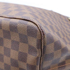 Louis Vuitton Damier Neverfull GM Tote Bag Brown Leather Gold — view 5