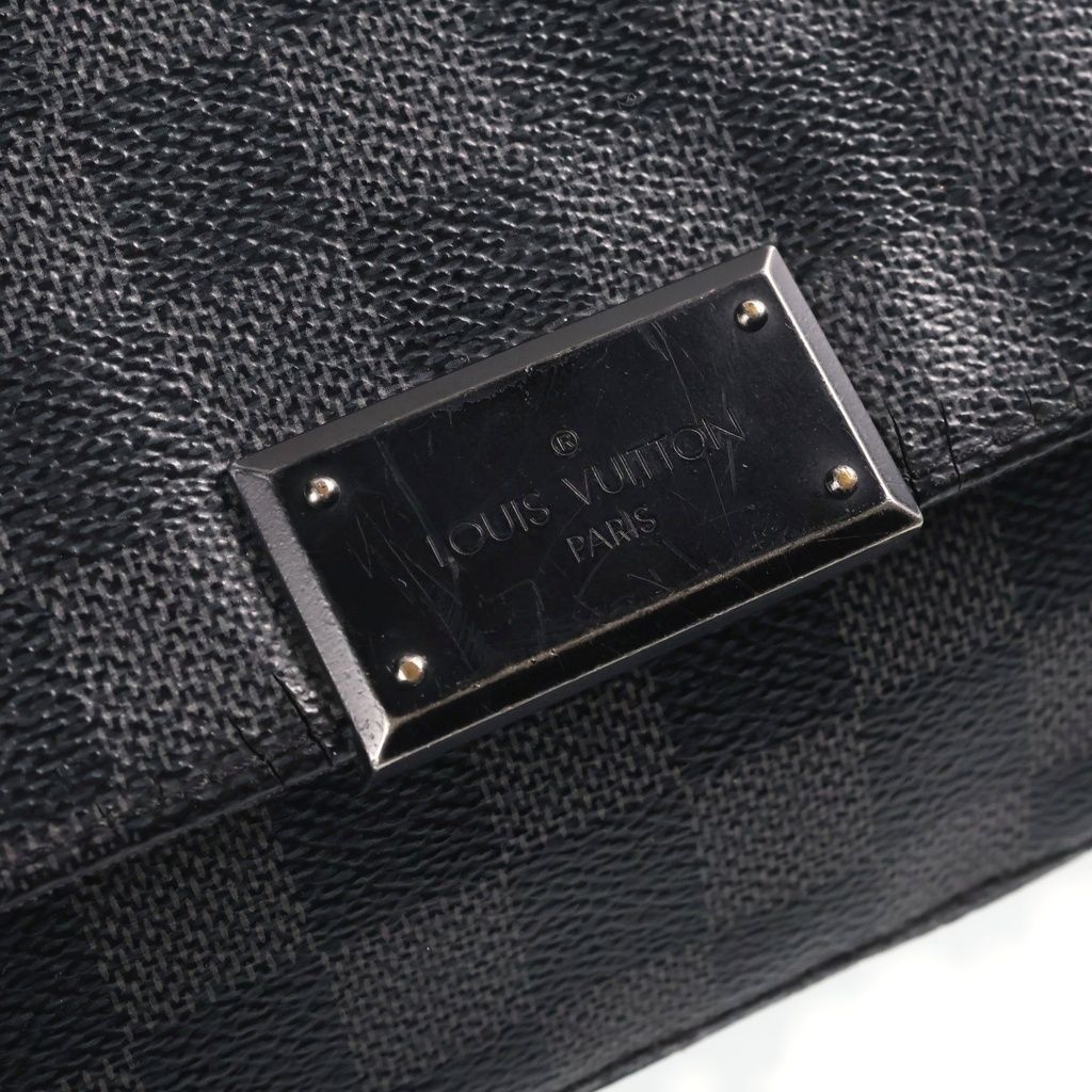 Louis Vuitton Damier Graphite District PM Shoulder Bag Black Leather Silver — view 6