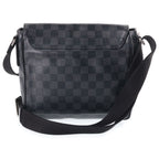Louis Vuitton Damier Graphite District PM Shoulder Bag Black Leather Silver — view 2