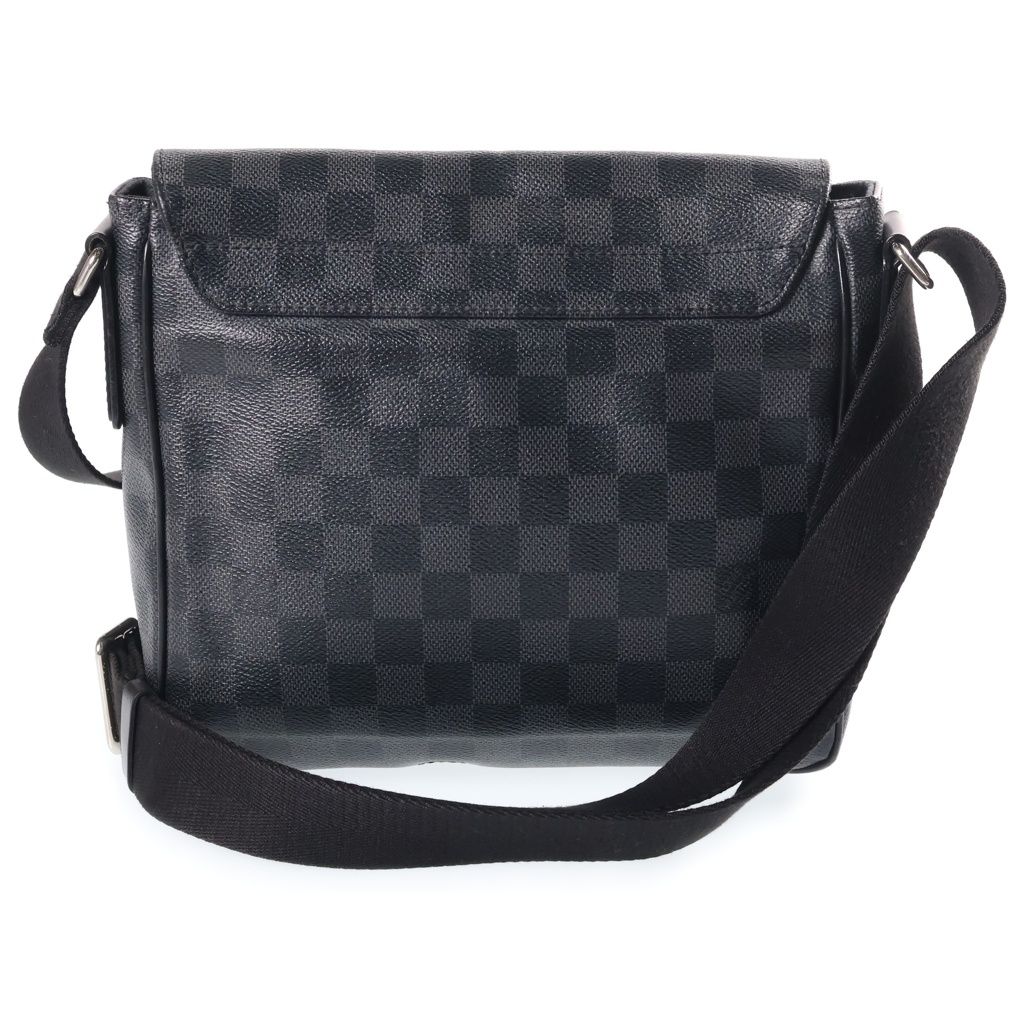 Louis Vuitton Damier Graphite District PM Shoulder Bag Black Leather Silver — view 2