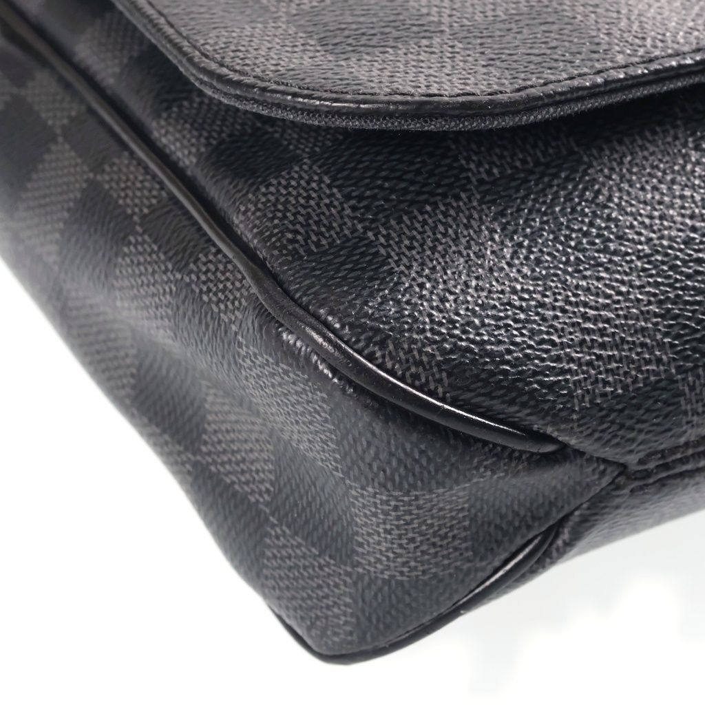 Louis Vuitton Damier Graphite District PM Shoulder Bag Black Leather Silver — view 5