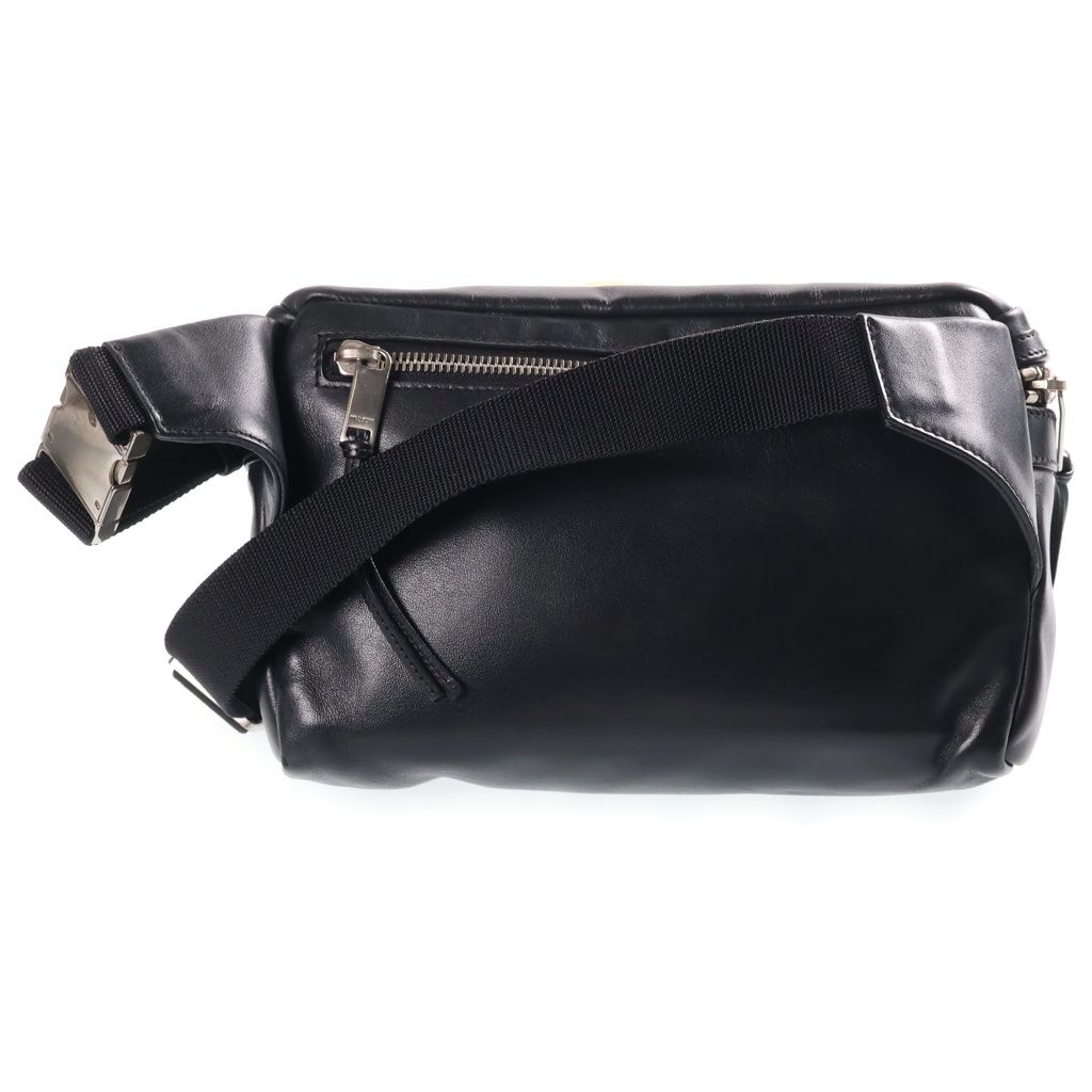 Saint Laurent Paris Messenger Bag Black Leather Silver — view 2