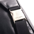 Saint Laurent Paris Messenger Bag Black Leather Silver — view 7