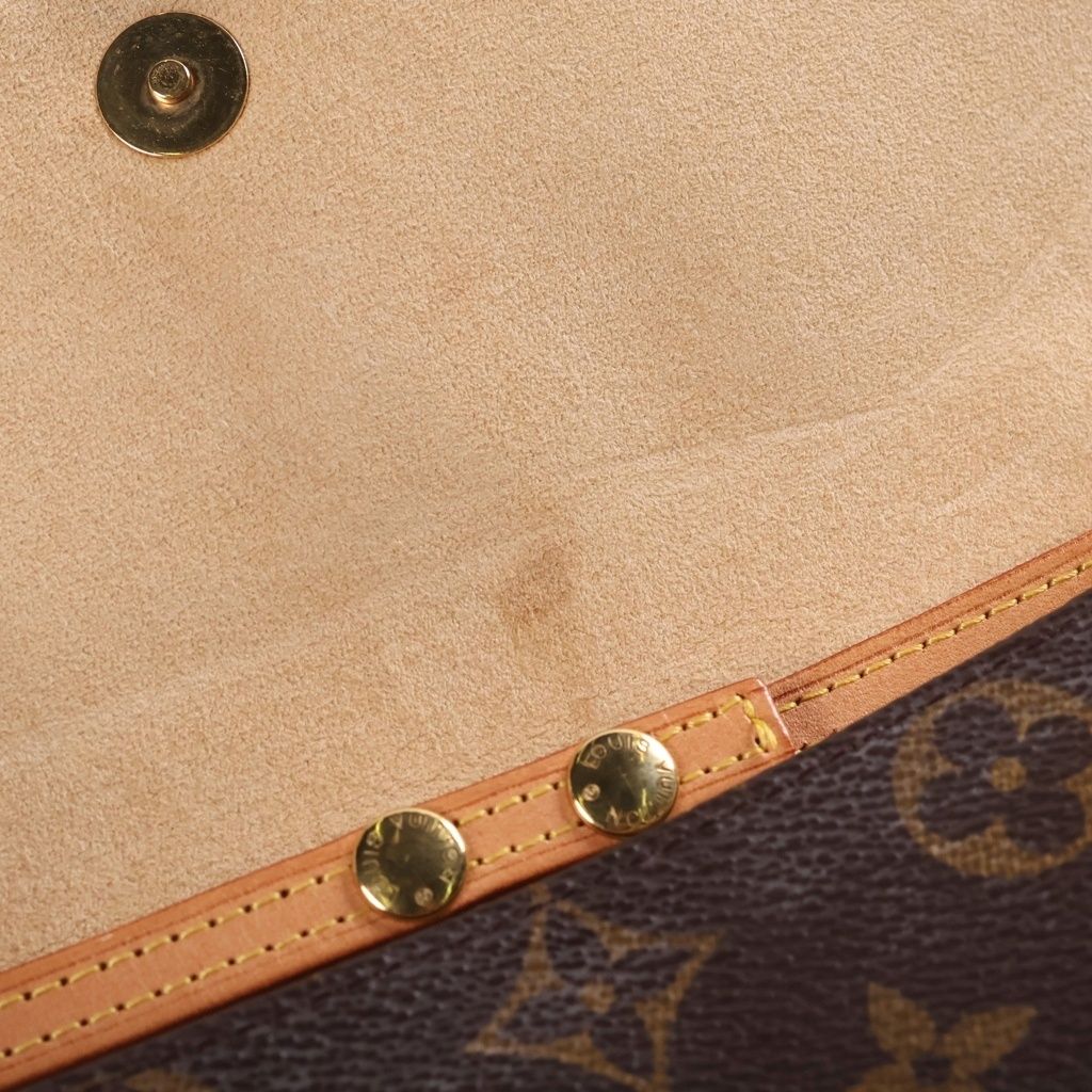 Louis Vuitton Monogram Pochette Twin GM Shoulder Bag Brown Leather — view 7