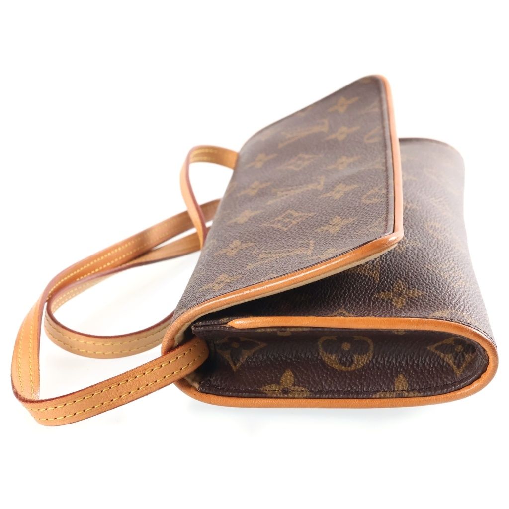 Louis Vuitton Monogram Pochette Twin GM Shoulder Bag Brown Leather — view 3