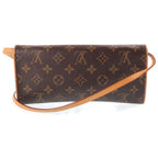 Louis Vuitton Monogram Pochette Twin GM Shoulder Bag Brown Leather — view 2