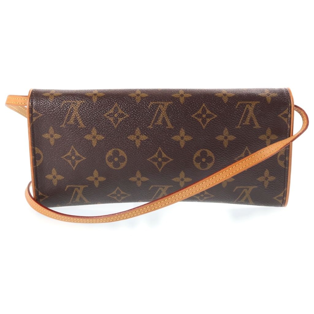 Louis Vuitton Monogram Pochette Twin GM Shoulder Bag Brown Leather — view 2