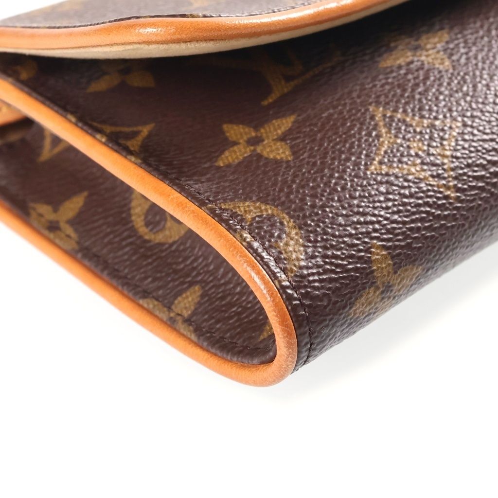 Louis Vuitton Monogram Pochette Twin GM Shoulder Bag Brown Leather — view 5